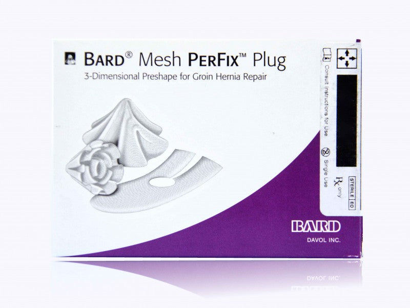 Bard Mesh Perfix Plug: Medium , Monofilament Knitted Polypropylene