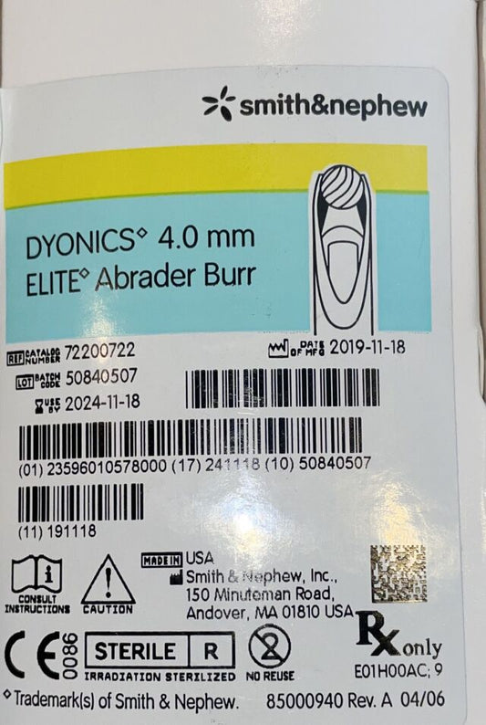 Smith & Nephew Dyonics 4.0mm Elite Abrader Burr